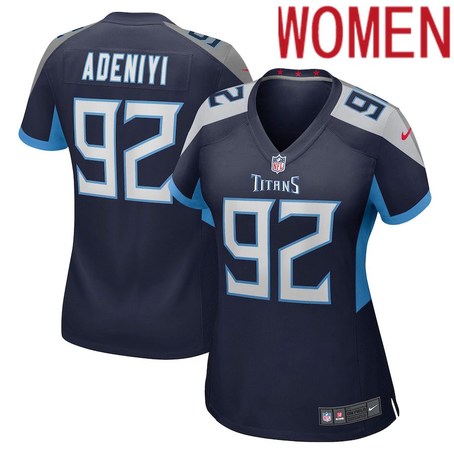 Women Tennessee Titans 92 Ola Adeniyi Nike Navy Game NFL Jersey